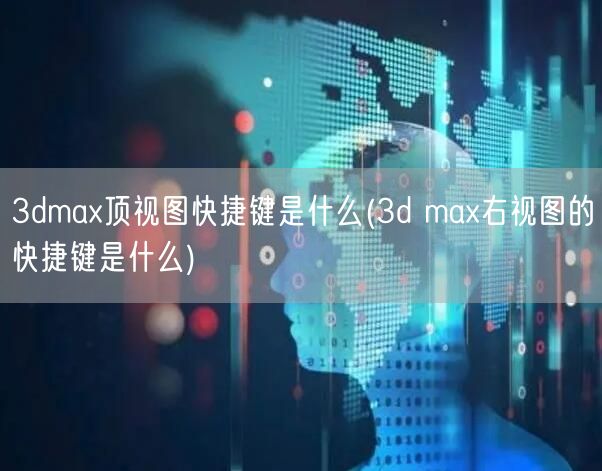 3dmax顶视图快捷键是什么(3d max右视图的快捷键是什么)